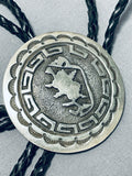 Native American Symbolic Vinage Navajo Sterling Silver Geomtric Bolo Tie-Nativo Arts