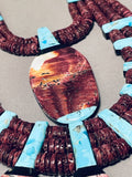 Native American The Best Santo Domingo Turquoise Pruple Inlay Necklace-Nativo Arts