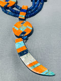 Native American The Most Unique Santo Domingo Lapus Turquoise Inlay Necklace-Nativo Arts