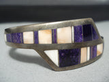 Native American Thick Detailed Vintage Ray Tracey Sugulite Sterling Silver Bracelet-Nativo Arts