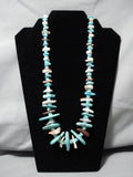 Native American Tremendous Vintage Santo Domingo Sterling Silver Graduated Turquoise Necklace-Nativo Arts