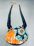 Native American Turtle Inlay Vintage Santo Domingo Turquoise Coral Necklace-Nativo Arts