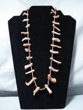 Native American Ultra Chunky Coral Vintage Santo Domingo Heishi Sterling Silver Necklace-Nativo Arts