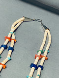 Native American Unique Vintage Santo Domingo Lapis Coral Sterling Silver Necklace-Nativo Arts