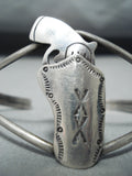 Native American Unique Vintage Sterling Silver Holster Bracelet-Nativo Arts