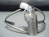 Native American Unique Vintage Sterling Silver Holster Bracelet-Nativo Arts