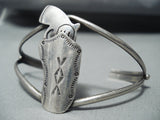 Native American Unique Vintage Sterling Silver Holster Bracelet-Nativo Arts