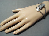 Native American Unique Vintage Sterling Silver Holster Bracelet-Nativo Arts