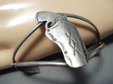 Native American Unique Vintage Sterling Silver Holster Bracelet-Nativo Arts
