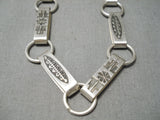 Native American Very Important Anthony Lovato Vintage Santo Domingo Sterling Silver Necklace-Nativo Arts