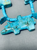 Native American Very Important Vintage Zuni Turquoise Dinah Gasper Sterling Silver Necklace-Nativo Arts