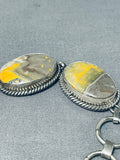 Native American Very Rare Honeybee Yellowstone Jasper Sterling Silver Link Bracelet-Nativo Arts