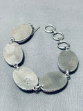 Native American Very Rare Honeybee Yellowstone Jasper Sterling Silver Link Bracelet-Nativo Arts