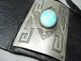 Native American Very Rare Vintage Hopi Turquoise Sterling Silver Ketoh Bracelet Old-Nativo Arts