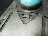 Native American Very Rare Vintage Hopi Turquoise Sterling Silver Ketoh Bracelet Old-Nativo Arts