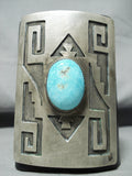 Native American Very Rare Vintage Hopi Turquoise Sterling Silver Ketoh Bracelet Old-Nativo Arts