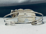 Native American Walking Grizzly Vintage Navajo Turquoise Opal Sterling Silver Bracelet-Nativo Arts