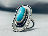 Native American Wonderful Vintage Kingman Turquioise Sterling Silver Ring-Nativo Arts