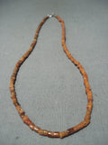 Native American Wonderful Vintage Santo Domingo Coral Sterling Silver Necklace-Nativo Arts