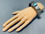 Newsworthy Native American Navajo Kingman Turquoise & Mercury Dimes Sterling Silver Bracelet-Nativo Arts