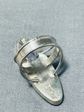 Night Time Inlay Native American Navajo Turquoise Coral Sterling Silver Ring-Nativo Arts