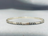 Norm Woody Vintage Native American Navajo Sterling Silver Bangle Bracelet-Nativo Arts
