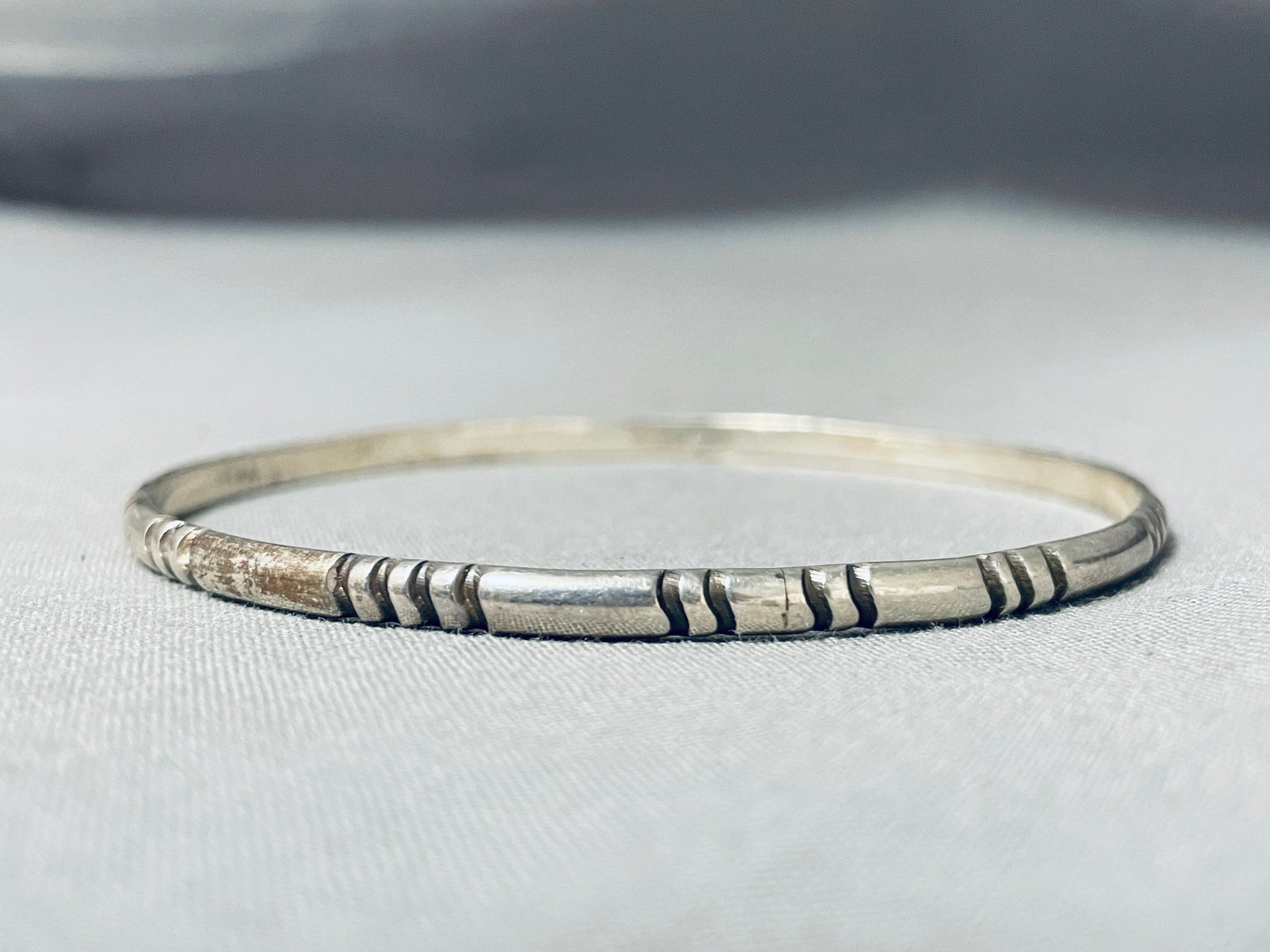 Norm Woody Vintage Native American Navajo Sterling Silver Bangle