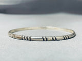 Norm Woody Vintage Native American Navajo Sterling Silver Bangle Bracelet-Nativo Arts