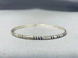 Norm Woody Vintage Native American Navajo Sterling Silver Bangle Bracelet-Nativo Arts