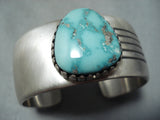 Noteworthy Native American Navajo Carico Lake Turquoise Sterling Silver Bracelet-Nativo Arts