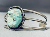 Noteworthy Vintage Native American Navajo Seafoam Turquoise Sterling Silver Bracelet-Nativo Arts