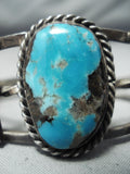 Old Morenci Vintage Native American Navajo Turquoise Sterling Silver Bracelet Old-Nativo Arts