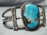 Old Morenci Vintage Native American Navajo Turquoise Sterling Silver Bracelet Old-Nativo Arts