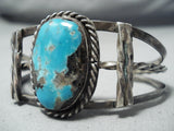 Old Morenci Vintage Native American Navajo Turquoise Sterling Silver Bracelet Old-Nativo Arts