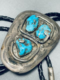 Old Snake Vintage Native American Zuni Turquoise Sterling Silver Bolo Tie-Nativo Arts