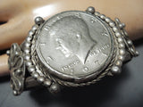 Old Vintage Native American Navajo Coin Sterling Silver Bracelet-Nativo Arts