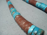 Older Vintage Santo Domingo Turquoise Necklace Native American Old-Nativo Arts