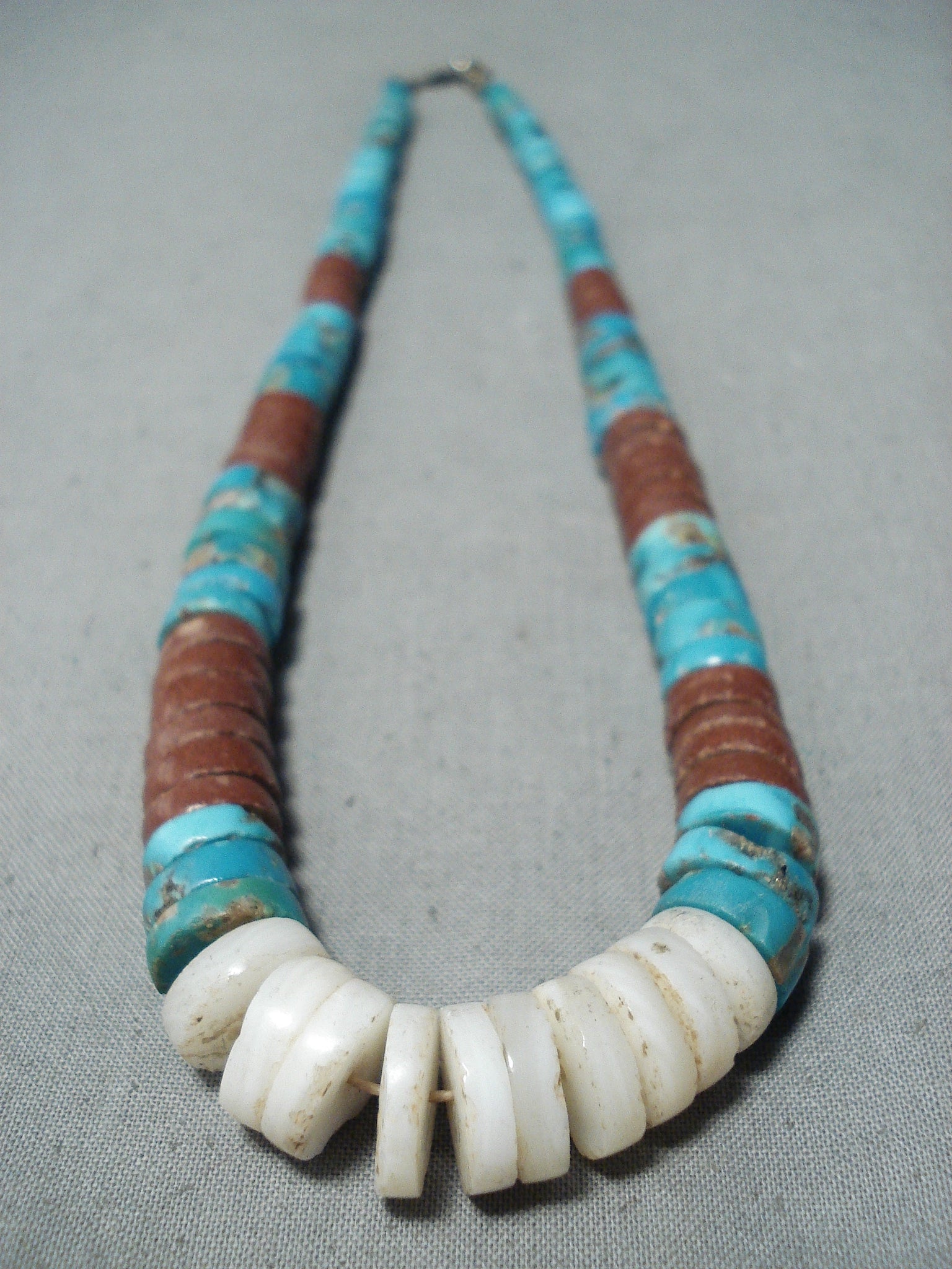 Native American Lakota Made Turquoise and Shell Necklace with Bears at  Kachina House