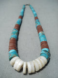Older Vintage Santo Domingo Turquoise Necklace Native American Old-Nativo Arts
