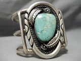 One Biggest Vintage Native American Navajo Cerrillos Turquoise Sterling Silvr Bracelet- 173 Gram-Nativo Arts