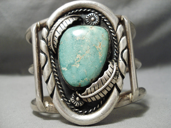 One Biggest Vintage Native American Navajo Cerrillos Turquoise Sterling Silvr Bracelet- 173 Gram-Nativo Arts