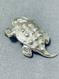 One Of A Kind Native American Navajo Sterling Silver Toad Pin-Nativo Arts