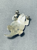 One Of A Kind Native American Navajo Sterling Silver Toad Pin-Nativo Arts