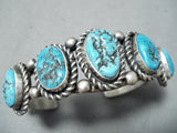 One Of A Kind Vintage Navajo Native American Turquoise Sterling Silver Bracelet-Nativo Arts