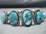 One Of A Kind Vintage Navajo Native American Turquoise Sterling Silver Bracelet-Nativo Arts