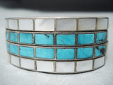 One Of Best Early Small Wrist Vintage Native American Zuni Turquoise Sterling Silver Bracelet-Nativo Arts