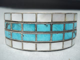 One Of Best Early Small Wrist Vintage Native American Zuni Turquoise Sterling Silver Bracelet-Nativo Arts