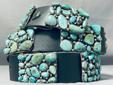 One Of Best Ever Vintage Native American Navajo Turquoise Cluster Sterling Silver Concho Belt-Nativo Arts