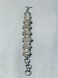 One Of Best Ever Vintage Native American Navajo Turquoise Inlay Sterling Silver Clasp Bracelet-Nativo Arts