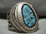 One Of Best Ever Vintage Navajo Orville Tsinnie (d.) Turquoise Native American Jewelry Silver Brascelet-Nativo Arts